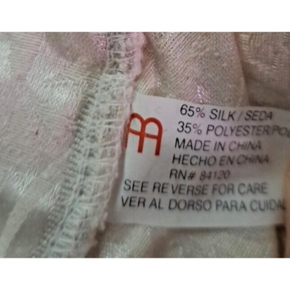 Curtain Swag Valance Silk Blend White Damask Floral Fringe Baroque 43x19 - Picture 5 of 5